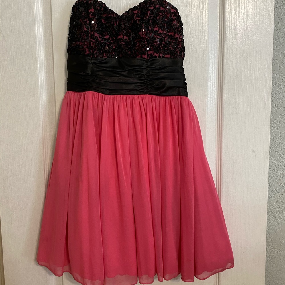 Pink sequined homecoming dress